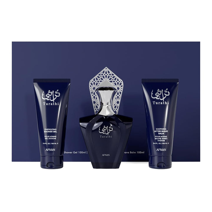 Set de regalo Turathi Homme Blue de Afnan \u2013 Eau De Parfum + Ge...