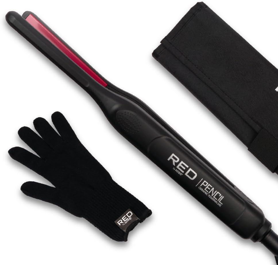 Red by Kiss Plancha plana tipo lápiz, mini plancha de pelo de cerám...