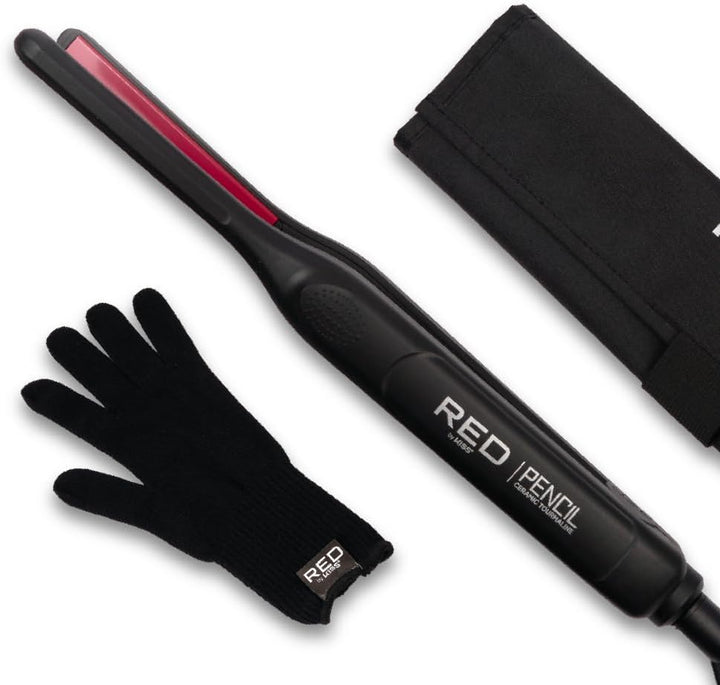 Red by Kiss Plancha plana tipo lápiz, mini plancha de pelo de cerám...