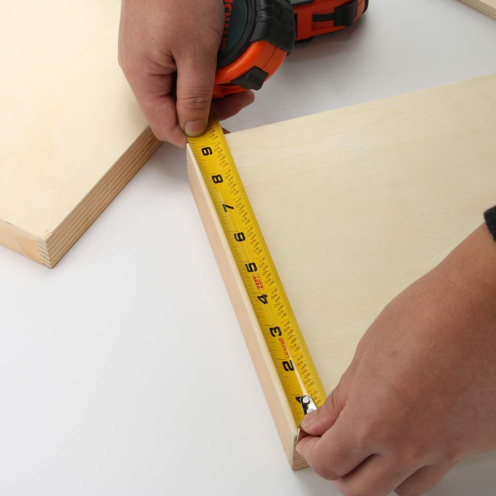 LICHAMP Cinta métrica de 25 pies, paquete de 6 cintas métricas retráctiles de fácil lectura a granel con fracciones de 1/8, cinta de medición de 25 pies por 1 pulgada