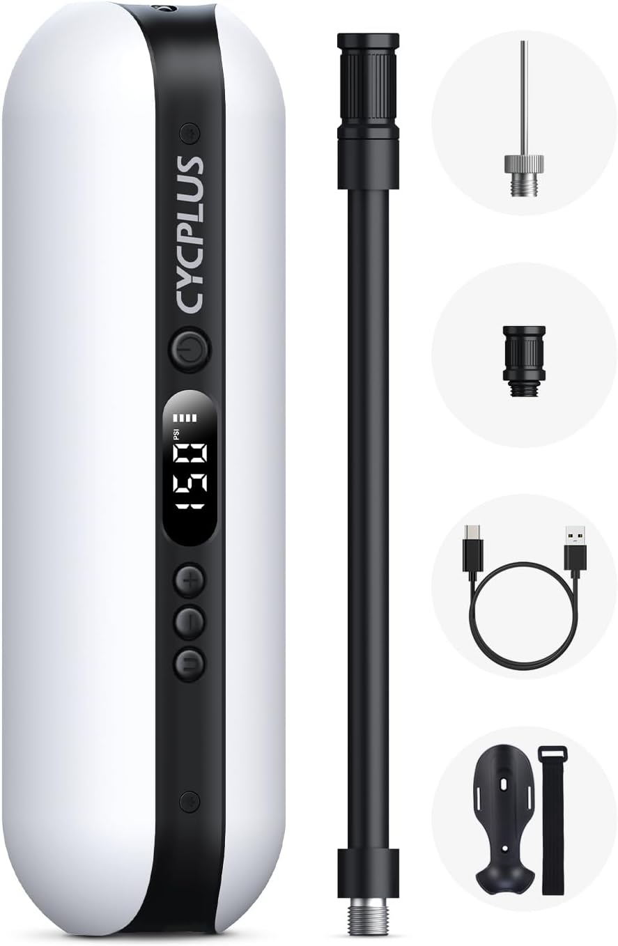 CYCPLUS Electric Air Compressor Portable Bicycle Pump Car Tire Infl...
