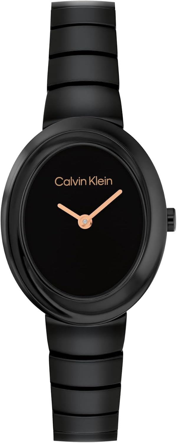 Reloj de cuarzo para mujer Calvin Klein Twisted Bezel - Pulsera, Caja pequeña, Resistente al agua hasta 30m - Reloj moderno y versátil - Regalo para ella 24mm