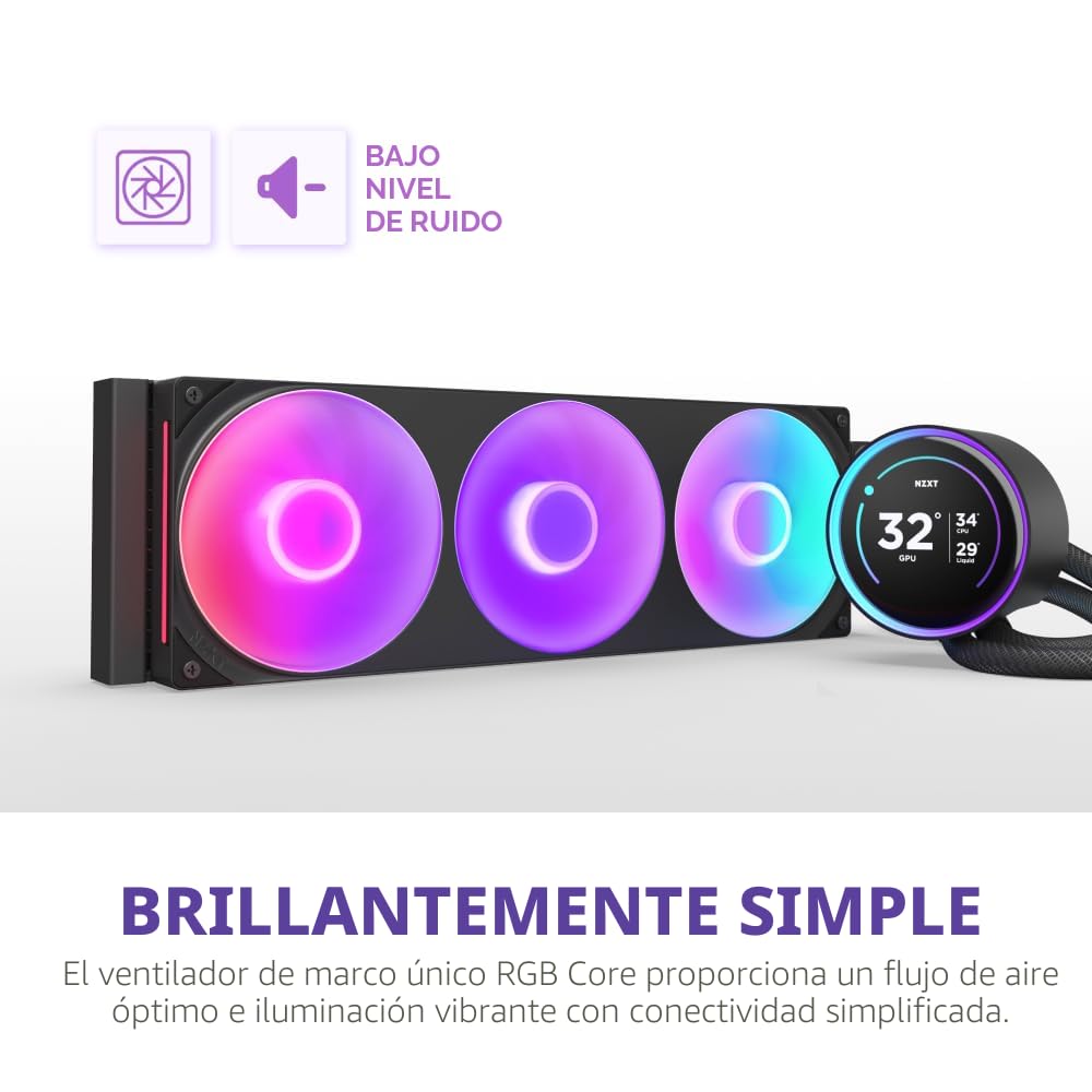 NZXT Kraken Elite 360 RGB 2024 - Enfriador líquido AIO para CPU - R...