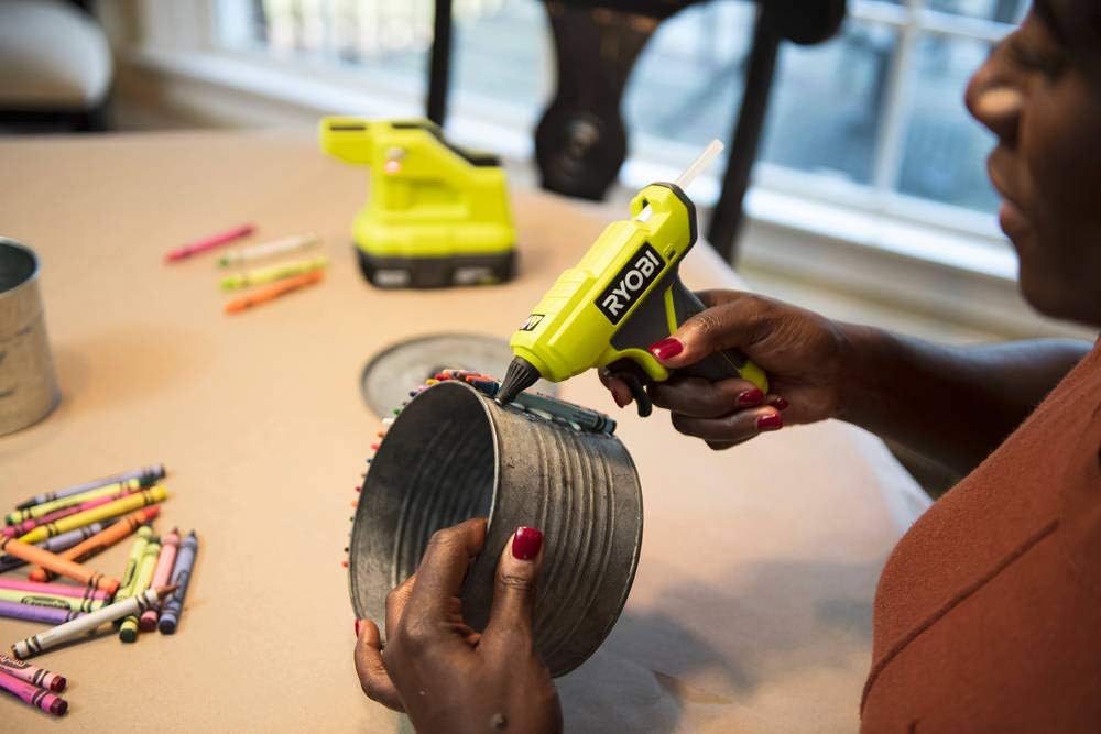 Ryobi RGLM18-0 18V ONE+ Pistola de encolar mini inalámbrica (herramienta básica), Verde