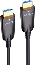 DTECH Cable HDMI de fibra óptica de 100 pies con video HD 4K 60Hz 1080p HD 3D HDCP CEC compatible con monitor de computadora portátil, proyector, reproductor de TV, reproductor de DVD, consola de juegos (100 pies, negro)