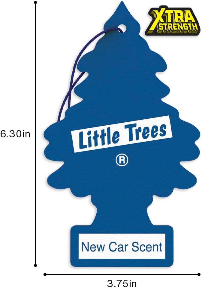 LITTLE TREES Ambientador de coche | Xtra Strength proporciona un aroma de larga duración para el automóvil o el hogar | Impulso extra de fragancia | Aroma de coche nuevo, 24 ambientadores