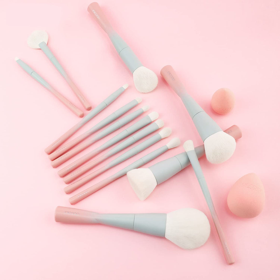Docolor Juego de 14 brochas de maquillaje sintéticas de alta calida...