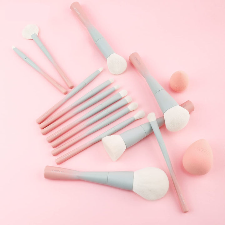Docolor Juego de 14 brochas de maquillaje sintéticas de alta calida...