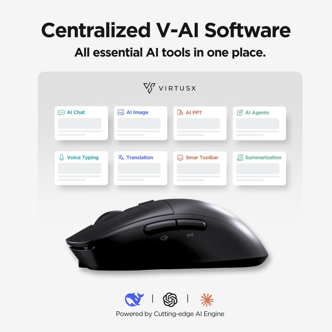 Virtusx Jethro AI Mouse - Grabadora de voz y audio para conferencia...