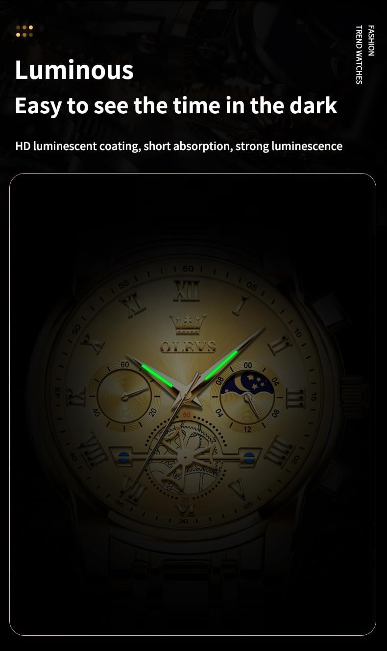 OLEVS Reloj para Hombres Clásico de Negocios en Acero Inoxidable Reloj para Hombre
