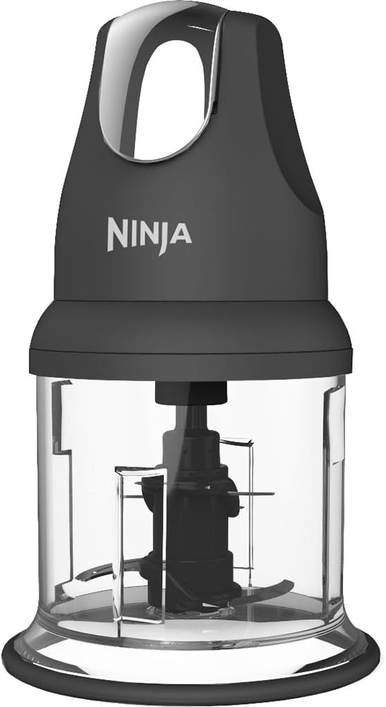 Ninja Picador de alimentos Express Chop con 200 vatios, cuenco de 16 onzas para picar, picar, moler, mezclar y preparar comidas (NJ110GR), gris