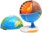 PlayShifu Orboot Core - Globo interactivo para niños de 4 a 10 años; globo de tierra abierto de 3 capas con aplicación AR; explora la superficie de la Tierra, fósiles, minerales y núcleo brillante