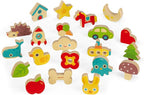 Janod Juego de reconocimiento Memory Touch - 21 piezas de madera - Edades 3+ - J05318