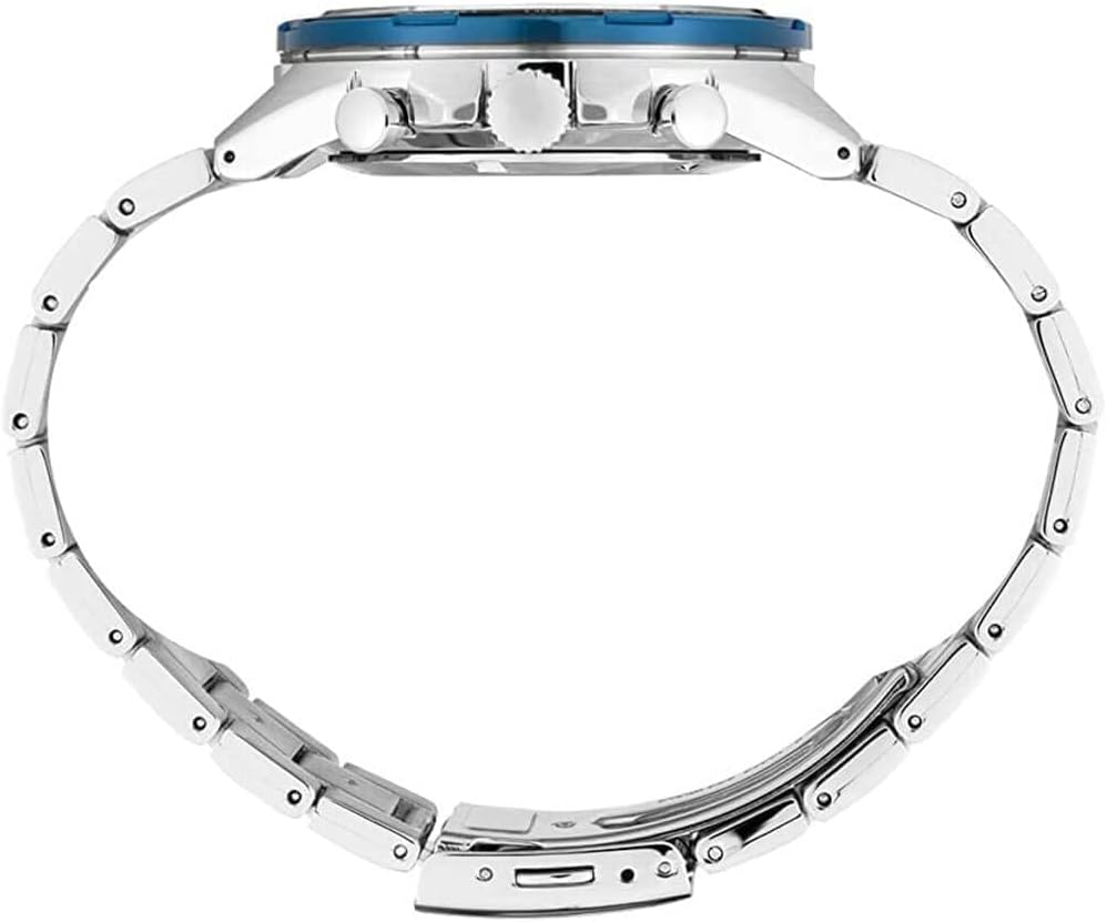 SEIKO Reloj SSB347 para Hombre - Essentials - Cronógrafo de Cuarzo, Taquímetro, AZUL - SSB345, Esenciales