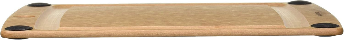 Epicurean Tabla de cortar todo en uno con pies antideslizantes y ranura para jugos, 11.5 x 9 pulgadas, natural/negro