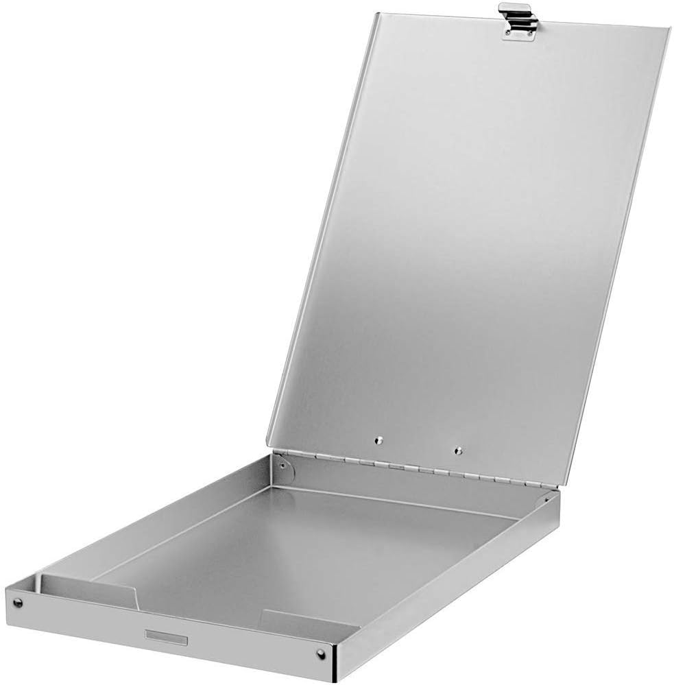 ZCZN Portapapeles de almacenamiento de aluminio reciclado, caja de portapapeles, soporte para formulario, adecuado para escuela, oficina, sitio de trabajo o personal médico, 9.25 x 13.78 pulgadas