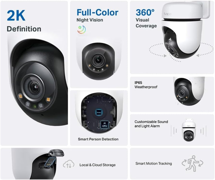 Tapo Tapo C510W - Cámara de seguridad Wi-Fi con cable 2K para exter...