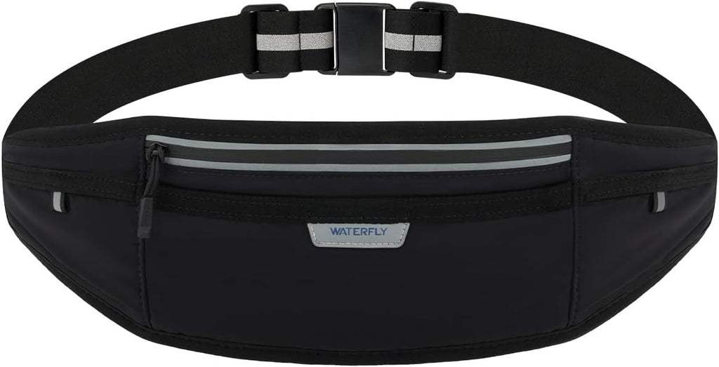 WATERFLY Cinturón para correr Slim transpirable con espalda acolchada y 4 bolsillos para corredor