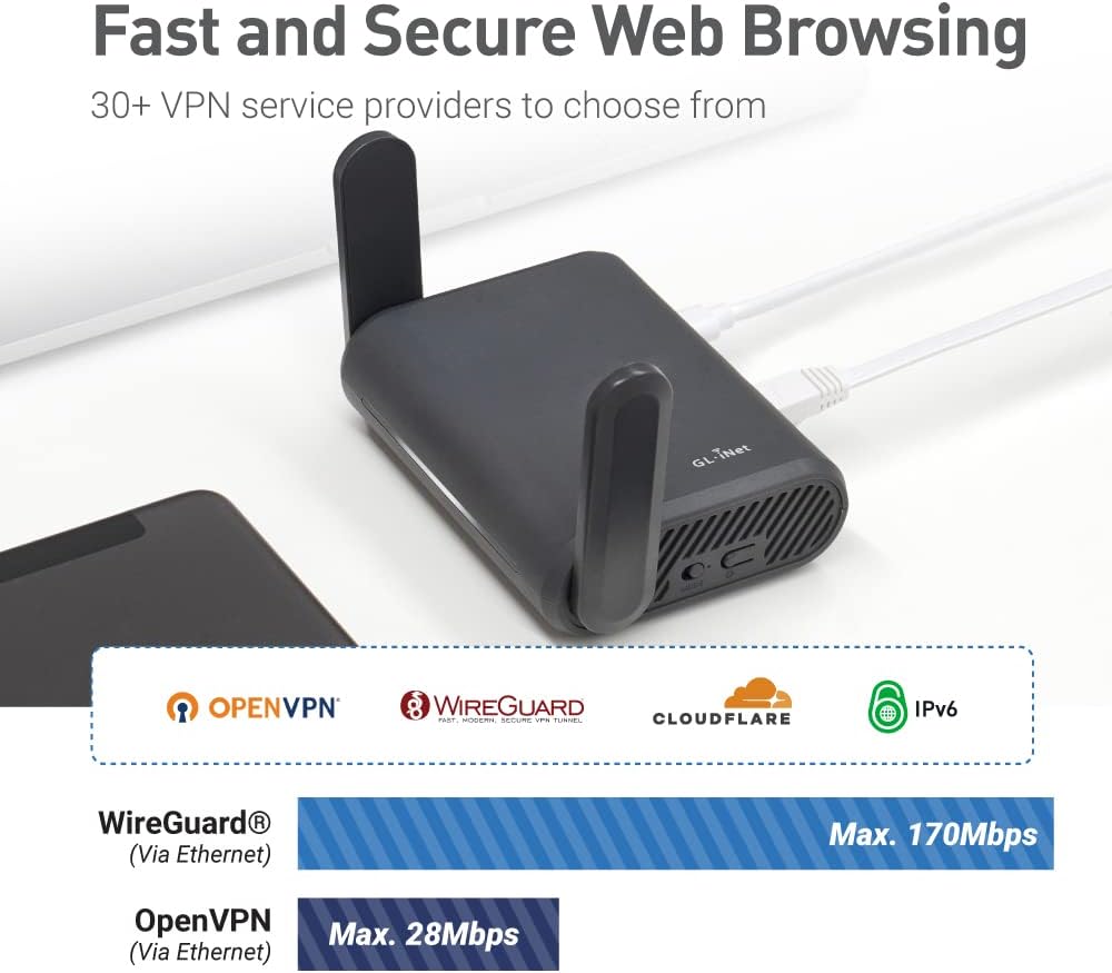 GL.iNet GL-A1300 Pocket VPN Travel Router - Router Wi-Fi portátil p...