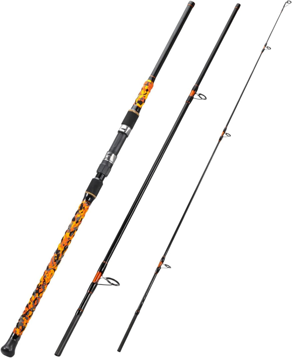 Sougayilang Surf – Caña de pescar giratoria de carbono para surf, de viaje, M/MH, caña de pescar de 3 piezas, 9'/10'/11'/12'