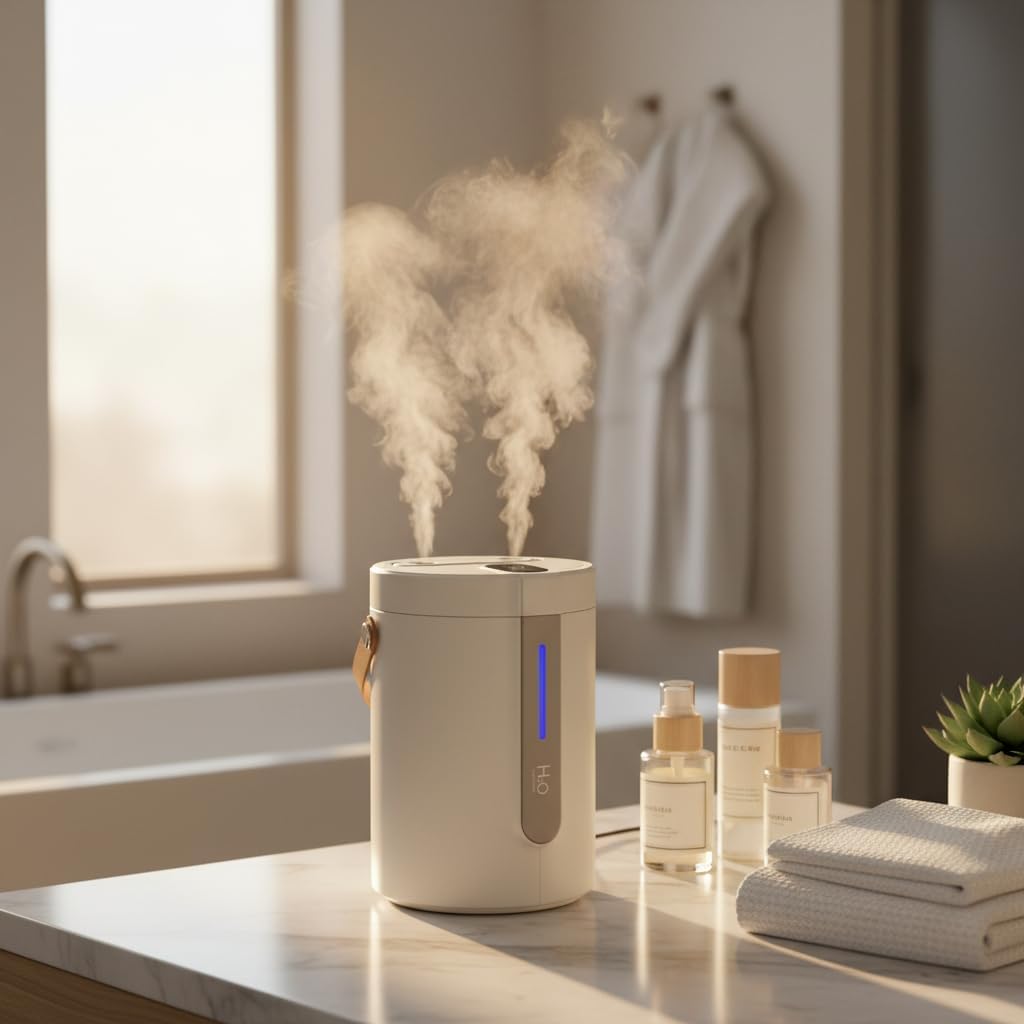 Humidificador inalámbrico para el hogar, dormitorio, oficina, guardería y viajes, carga USB-C, niebla fría