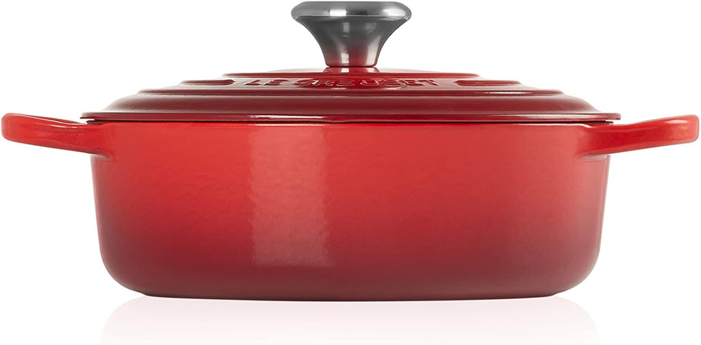 Le Creuset Horno holandés redondo ancho de hierro fundido esmaltado, 3.5 cuartos de galón., Cerise