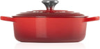 Le Creuset Horno holandés redondo ancho de hierro fundido esmaltado, 3.5 cuartos de galón., Cerise