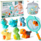 Juguetes de baño sin moho sin agujeros para niños de 1 a 3 años, juguetes de agua para bebés de 6 a 12 meses con bolsa de almacenamiento, juguetes de tiburón bebé para piscina, bañera, playa, ducha, b