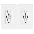 Enchufe de pared USB PD3.0 de 30W, receptáculo resistente a manipulaciones de 15 amperios con 2 puertos USB tipo C y 1 puerto USB tipo A, cargador USB para iPhone/iPad/Samsung/LG/MacBook