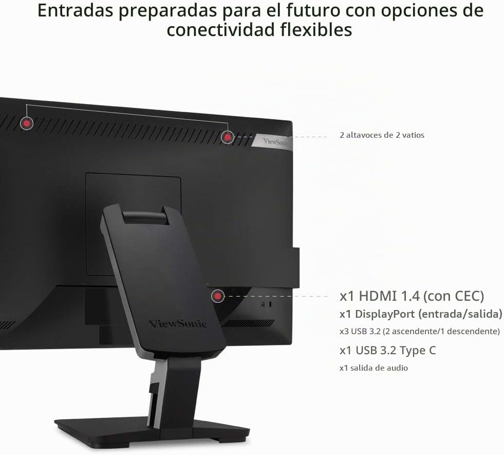 ViewSonic TD2455 Monitor de pantalla táctil de 24 pulgadas 1080p, I...