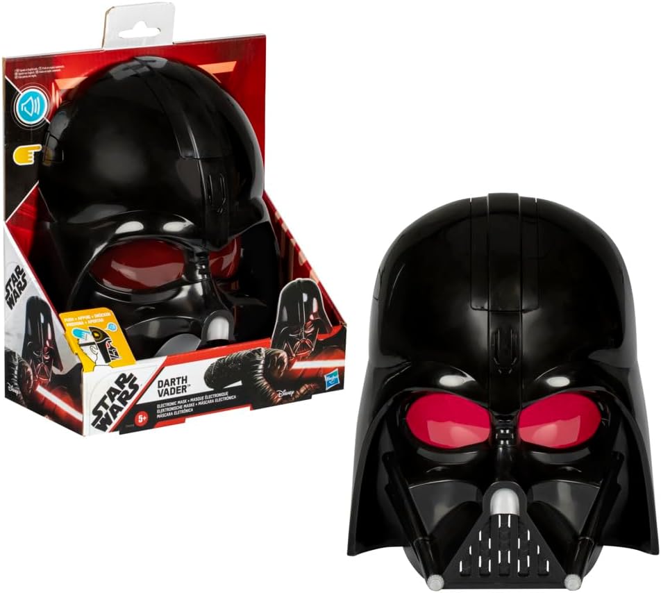 STAR WARS Máscara Electrónica Darth Vader con Frases y Efectos de Sonido, Disfraz para Niños, Juguete para Niños y Niñas de 5 Años (Exclusivo de Amazon)