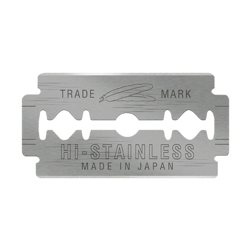 100 cuchillas de afeitar Hi-stainless de Feather con doble filo