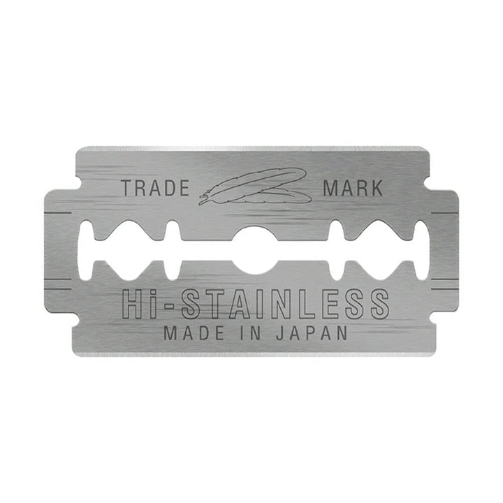 100 cuchillas de afeitar Hi-stainless de Feather con doble filo