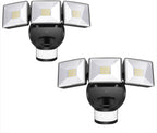 OREiN Paquete de 2 luces de inundación con sensor de movimiento para exteriores, luz LED de seguridad de 30 W 4500 lm con detección de 180 ° y 40 pies, modos de anochecer a amanecer/automático/prueba