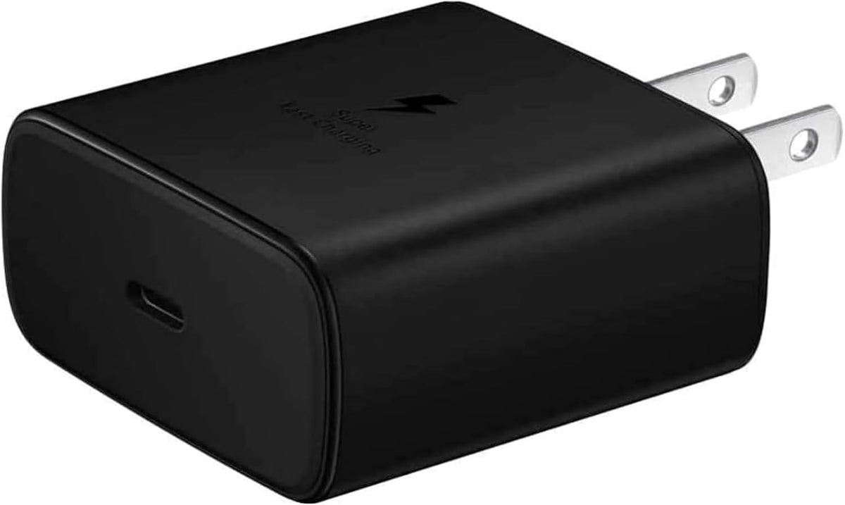 SAMSUNG - Cargador de pared USB-C de carga súper rápida de 45 W con cable, color negro
