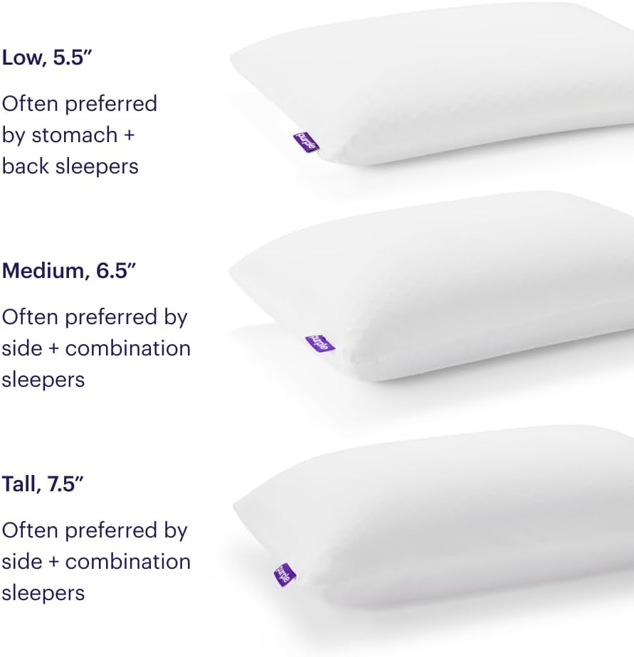 Almohada Purple Harmony - Loft mediano, tamaño King, almohada de gel