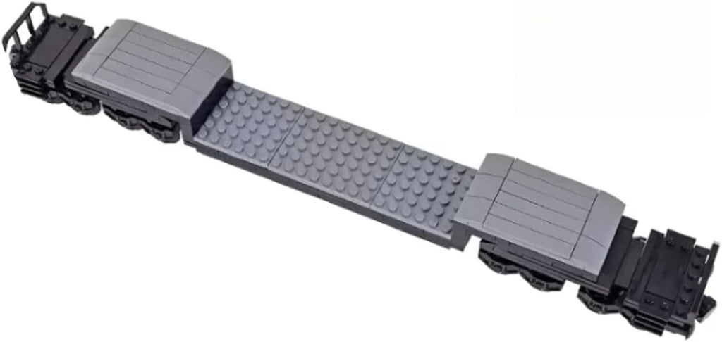 MOC City Creative Building Set – Ruedas de base de tren, camión de plataforma baja y vías de ferrocarril Kit de bricolaje (compatible con piezas técnicas 92339, 92088, 4025) (1PCS camión de