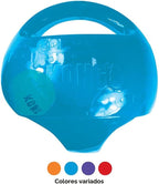KONG Jumbler Ball - Juguete interactivo para perros y cachorros, juguete de búsqueda con pelota de tenis, suministros para perros para juegos atractivos, para perros grandes/XL, color proporcionado al