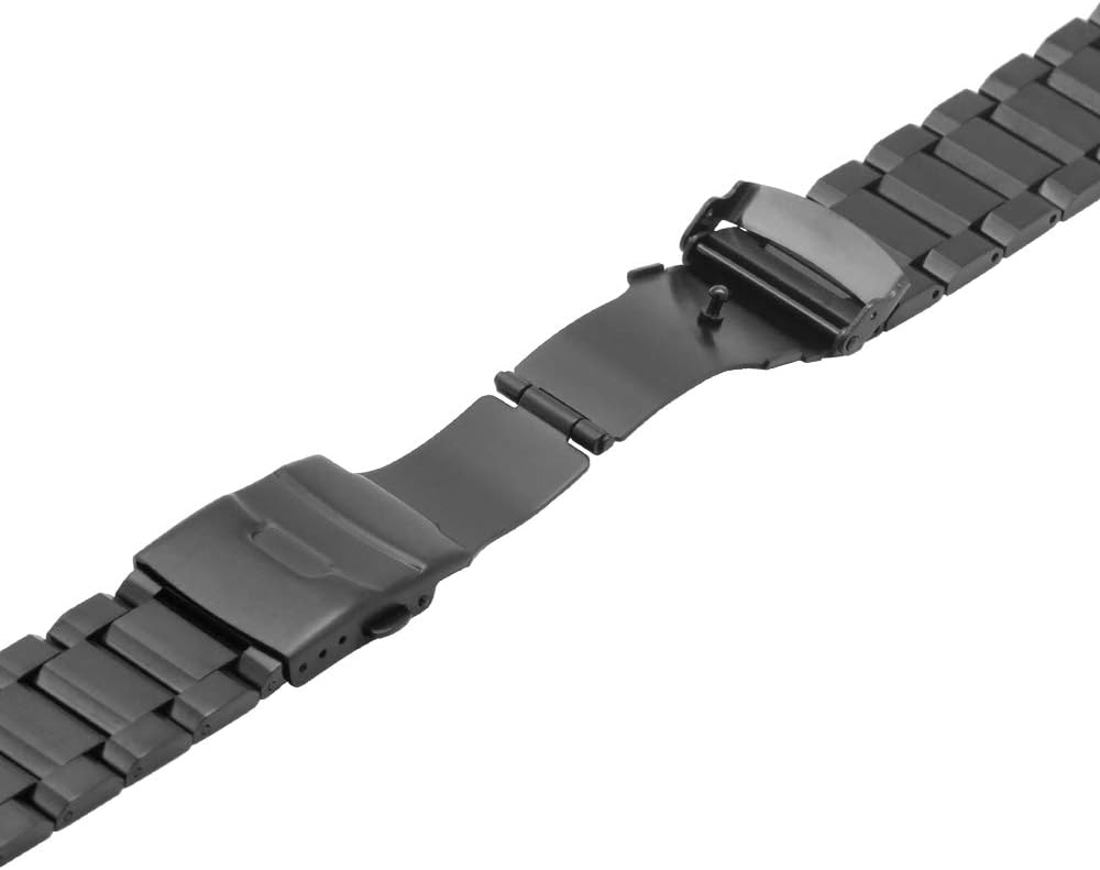 Juntan Correa de reloj clásica de acero inoxidable de 0.709 in, 0.787 in, 0.827 in, 0.866 in, 0.945 in, 1.024 in, plateado, negro, gris, azul, dorado, correa de reloj de metal cepillado para mujeres y