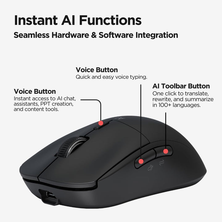 Virtusx Jethro AI Mouse - Grabadora de voz y audio para conferencia...
