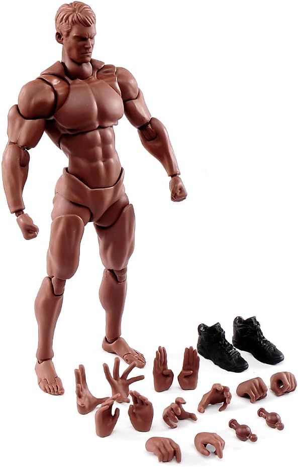 Fremego Figura de acción masculina a escala 1\/12, figura muscular...
