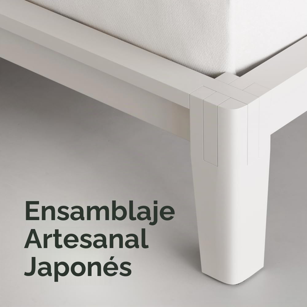 Nectar Base de cama y cabecera de bambú para niños, tamaño individual, color blanco, 12 pulgadas de altura, fácil de instalar sin herramientas, duradera y apta para niños, listones de madera