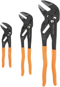 Klein Tools D53103KIT Juego de llaves de alicates ajustables, alicates compactos de mandíbula lisa paralela de alto apalancamiento, 7 pulgadas, 10 pulgadas y 12 pulgadas, 3 piezas
