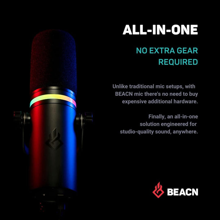 BEACN Micrófono USB Dark Dynamic para PC - Micrófono Profesional pa...