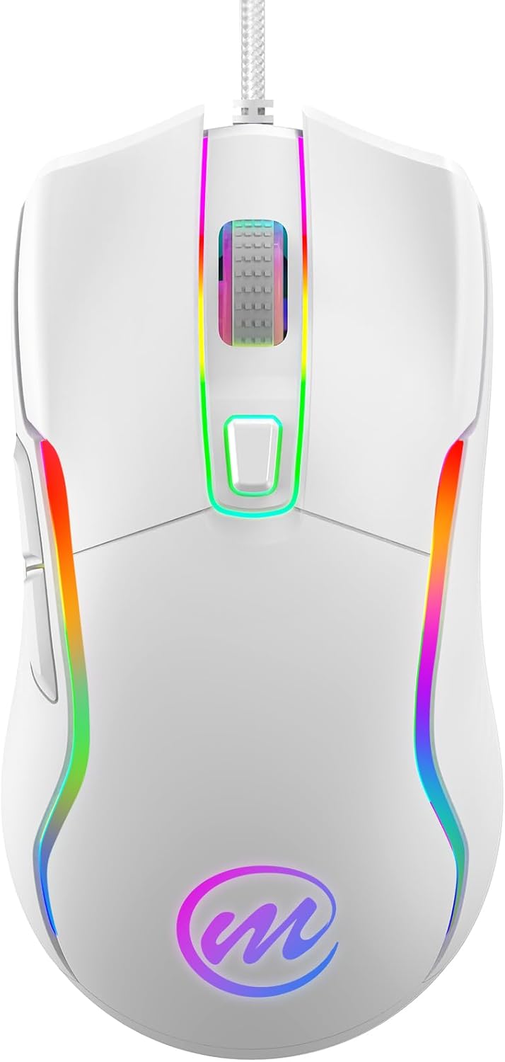 memzuoix Mouse para juegos con cable RGB - 6 DPI ajustables hasta 1...