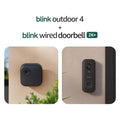 Blink Outdoor 4 y Wired Doorbell 2K+ (el modelo más nuevo) — Batería de dos años 1080p cámara y timbre de 2K con instalación eléctrica. Sync Module Core incluido — 1 cámara + timbre (negro)