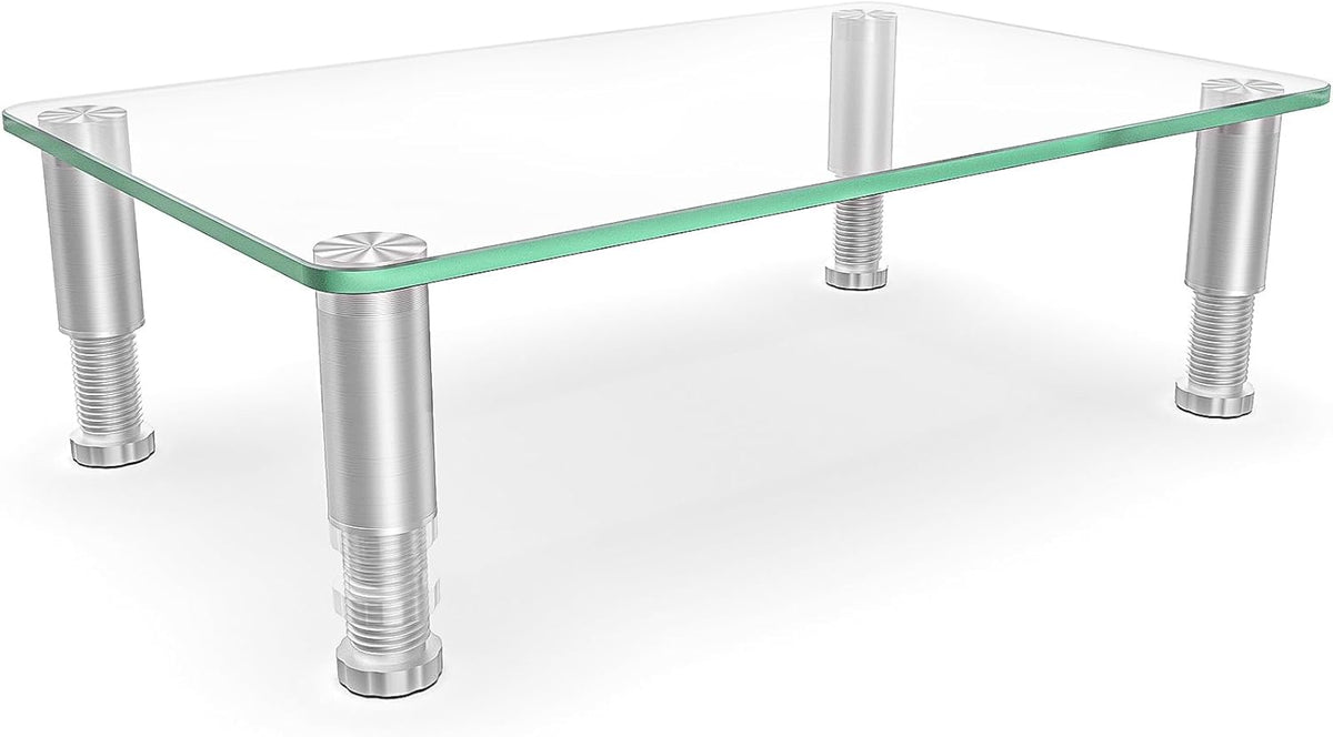 Hemudu Soporte para monitor de computadora transparente con altura ajustable para múltiples medios de escritorio para pantalla plana LCD LED, portátil/portátil/Xbox One, HD01T-002