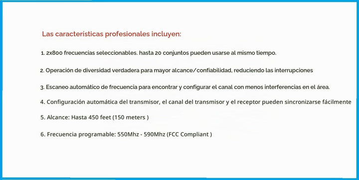 Sistema de micrófono inalámbrico GTDaudio 2x800 canales UHF True Di...