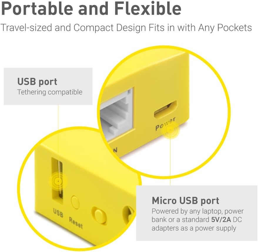 GL.iNet GL-MT300N-V2 (Mango) Mini Router WiFi VPN de bolsillo inalá...