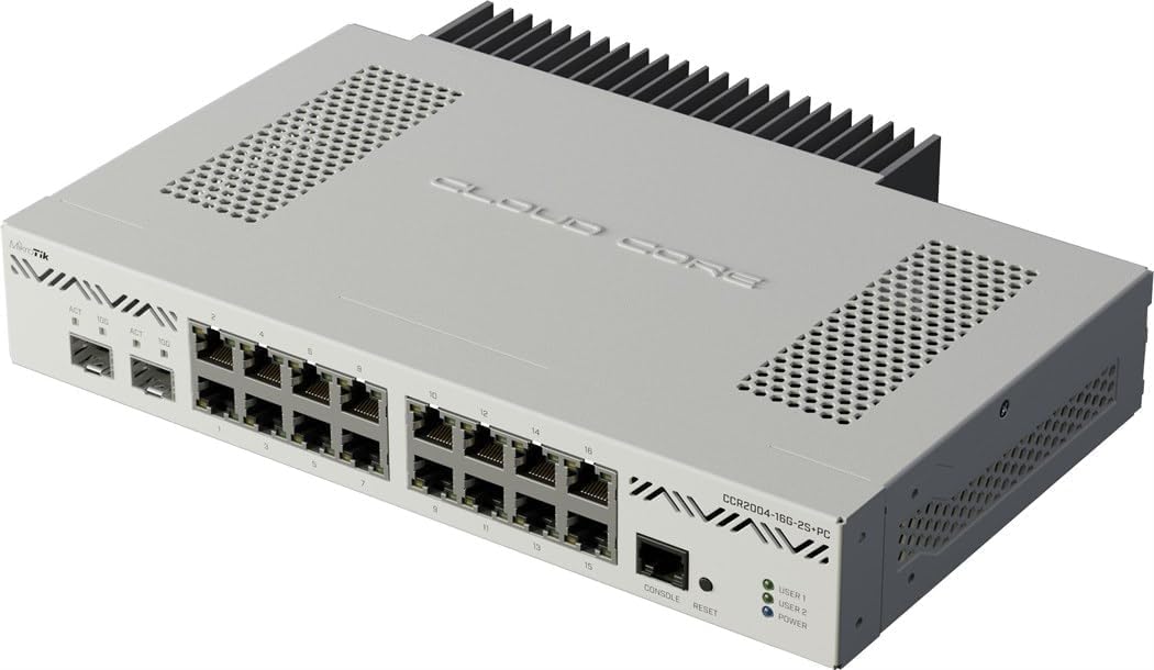 Mikrotik Router Ethernet CCR2004-16G-2S+PC 16x puertos Gigabit Ethe...